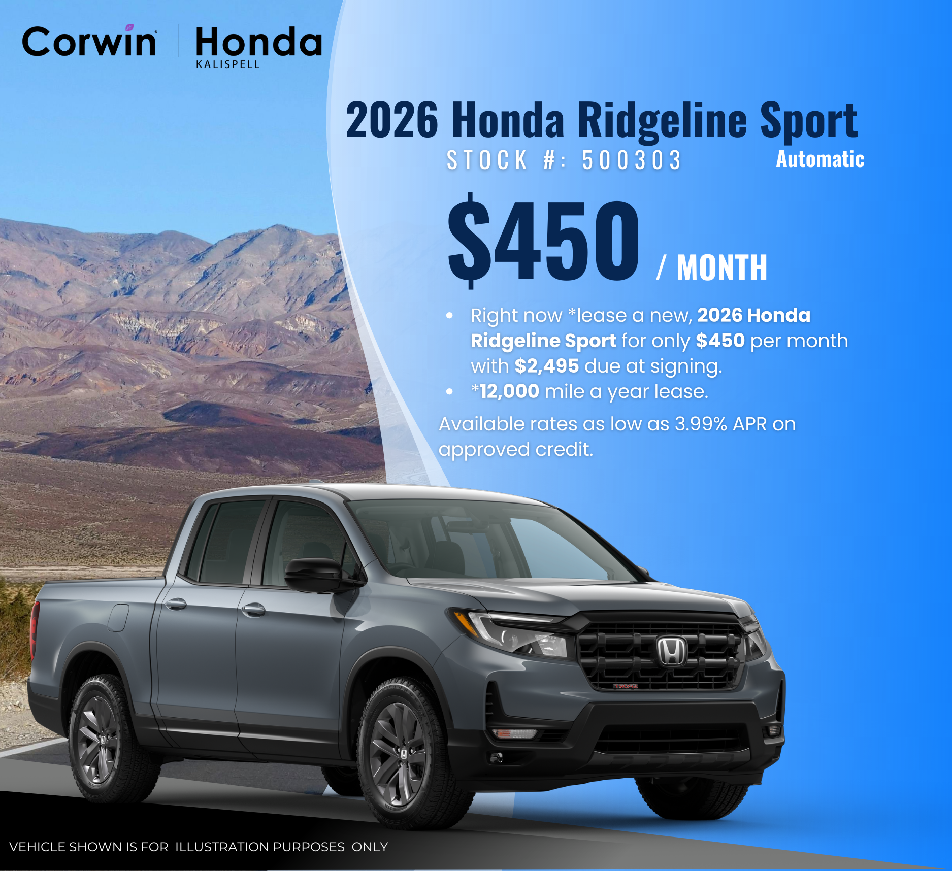 2026 Honda Ridgeline Sport